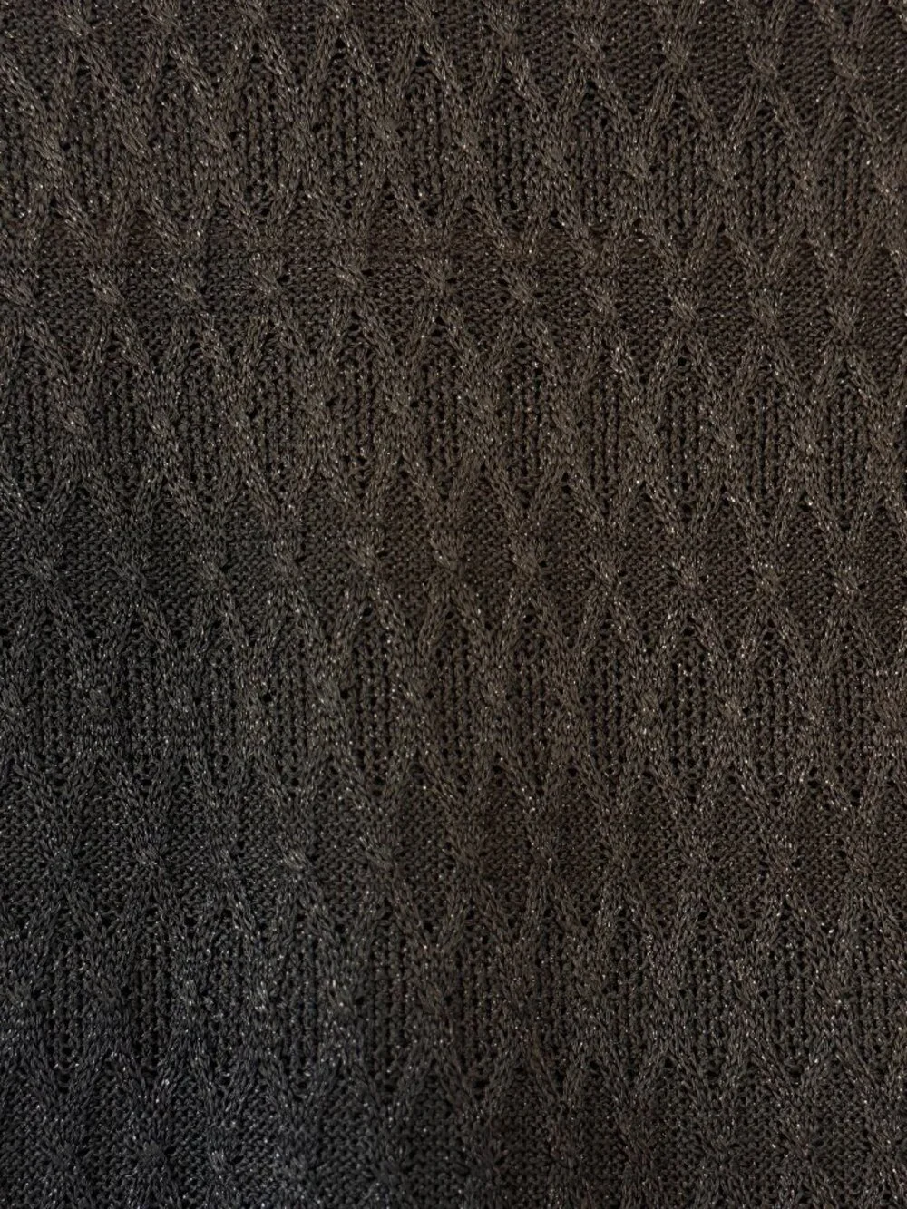St John Sweater Black Diamond Knit with Metallic Threads Sleeveless High Neck S